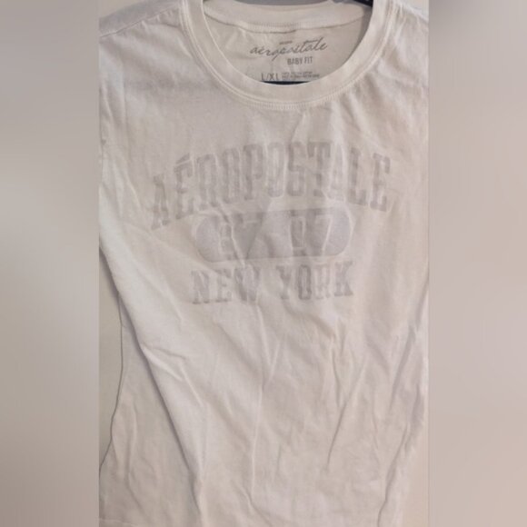 Aeropostale White T-Shirt with Logo - Womens X-Large - Picture 2 of 3